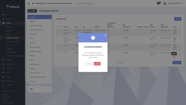 Katalog produktów - galeria prezentacja modułu