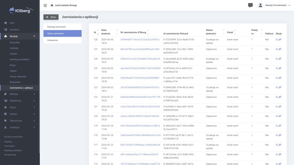 Moduł zamówień w ICEberg CMS 5 może być Twoim centrum dowodzenia Twoim sklepem internetowym lub system dzięki automatyzacjom może przekazywać zamówienia do zewnętrznego systemu - np. ERP wdrożonego w Twojej firmie. Sam zdecyduj jaką część procesu obsługi zamówienia zrealizujesz w ICEberg CMS 5. Możesz zmieniać statusy zamówienia ręcznie lub mogą się one zmieniać automatycznie w oparciu o zewnętrzne triggery.  Np. CMS może przyjmować zmianę statusu zamówienai z ERP przez API.