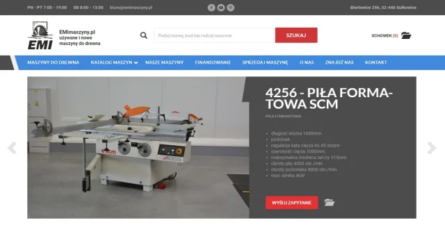 E-commerce EMI - maszyny do drewna