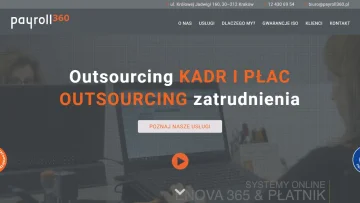 Strona www firmy usługowej Payroll360