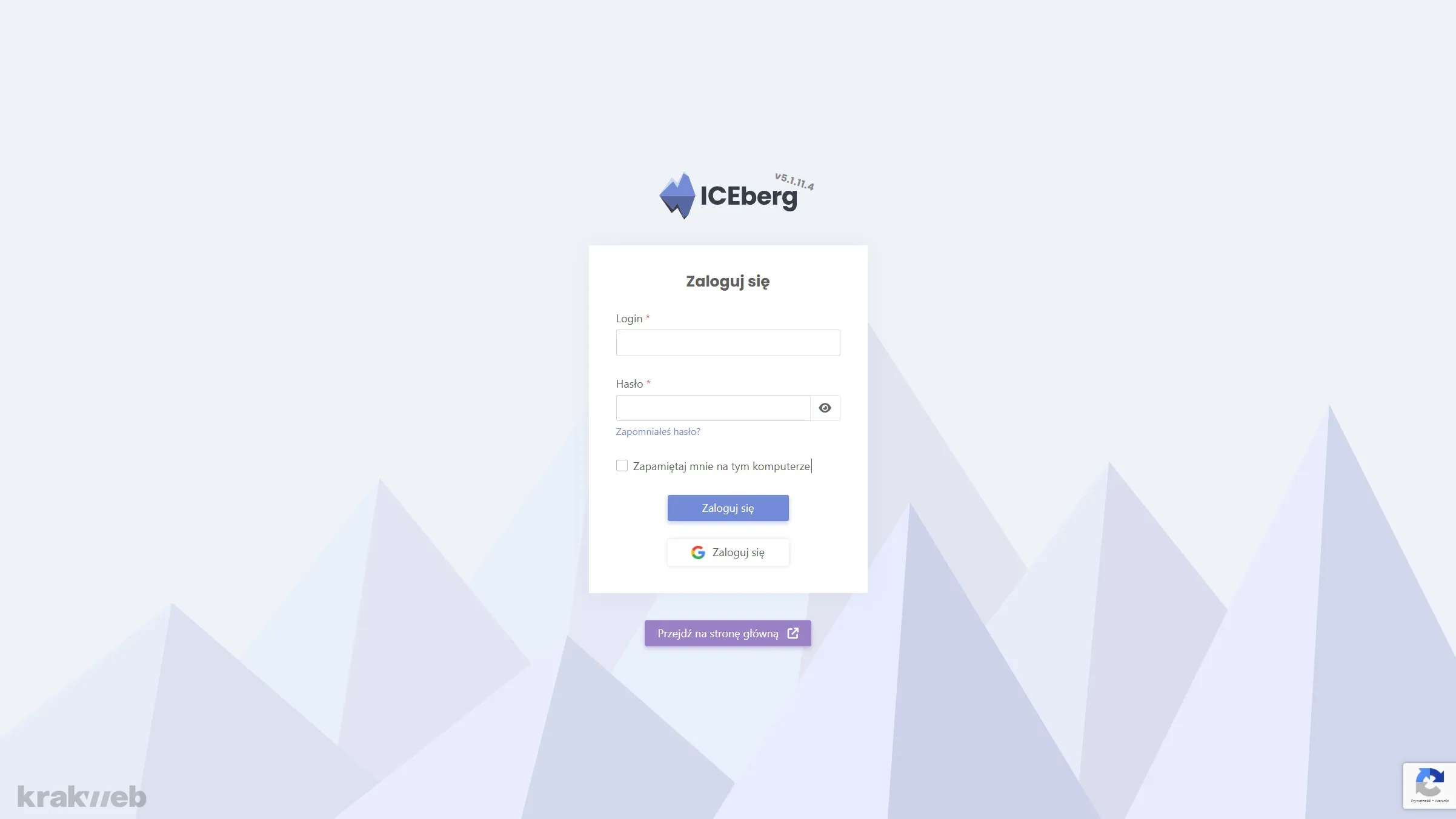 Panel logowania - ICEberg CMS 5 Panel logowania - ICEberg CMS 5