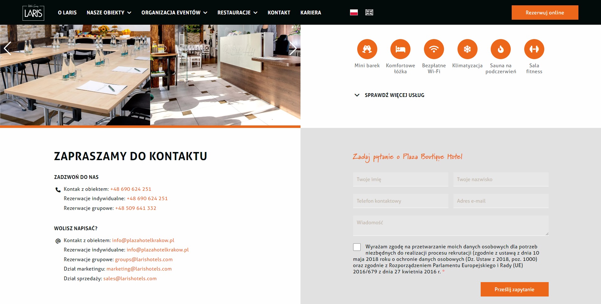 Formularz zapytania o hotel - ICEberg CMS 5 w Laris Hotels Formularz zapytania o hotel - ICEberg CMS 5 w Laris Hotels